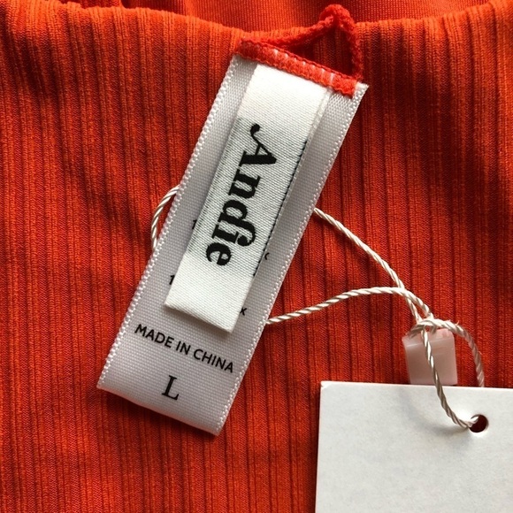 Andie Swim Asbury Rib One Piece Swimsuit Orange Sire Size Large - Picture 8 of 11
